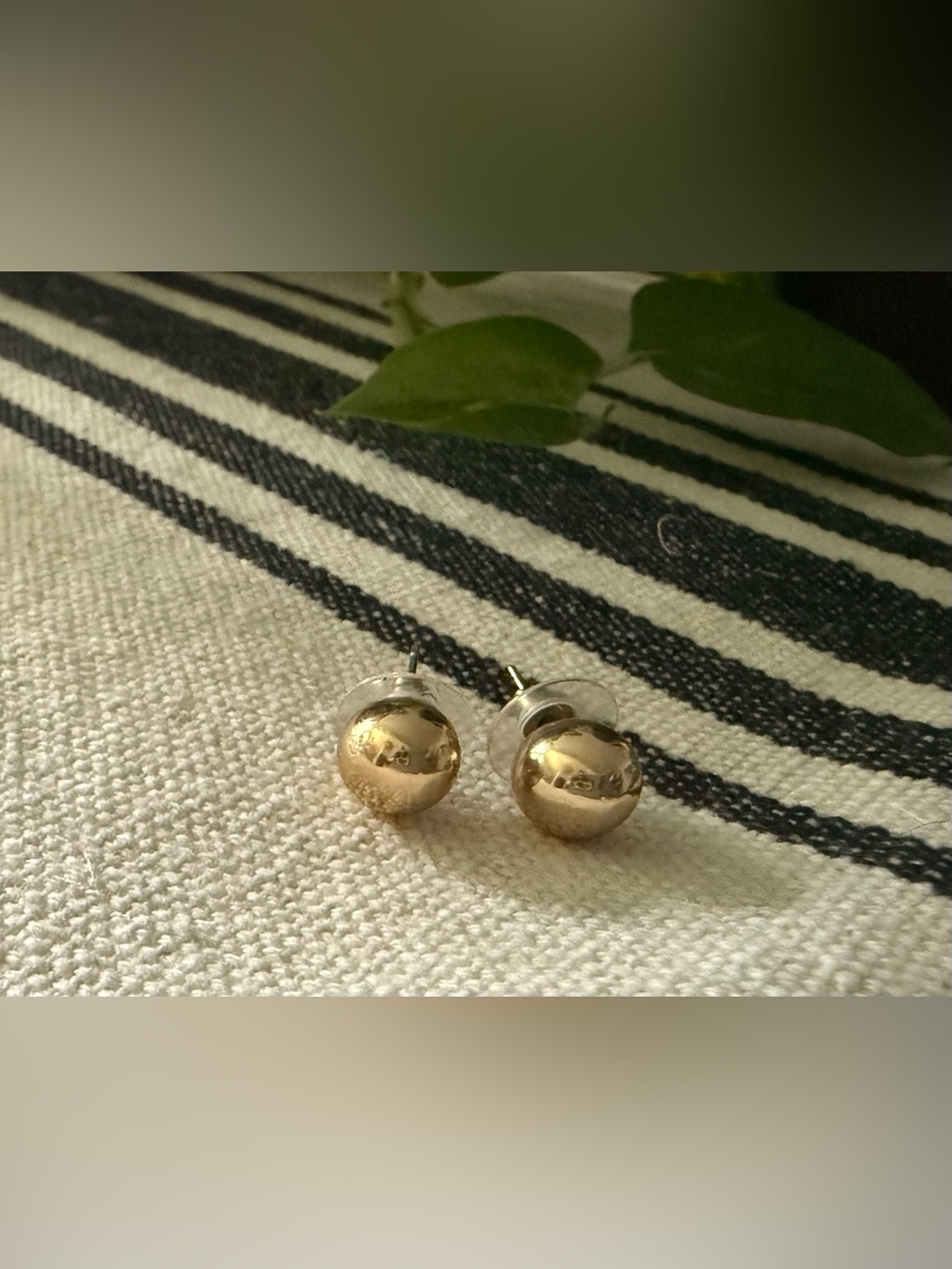 Larger Gold Ball Stud Earrings